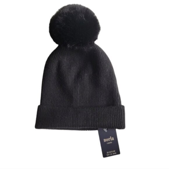 Norla Canada Alpaca, Wool Blend Black Toque - Picture 1 of 3